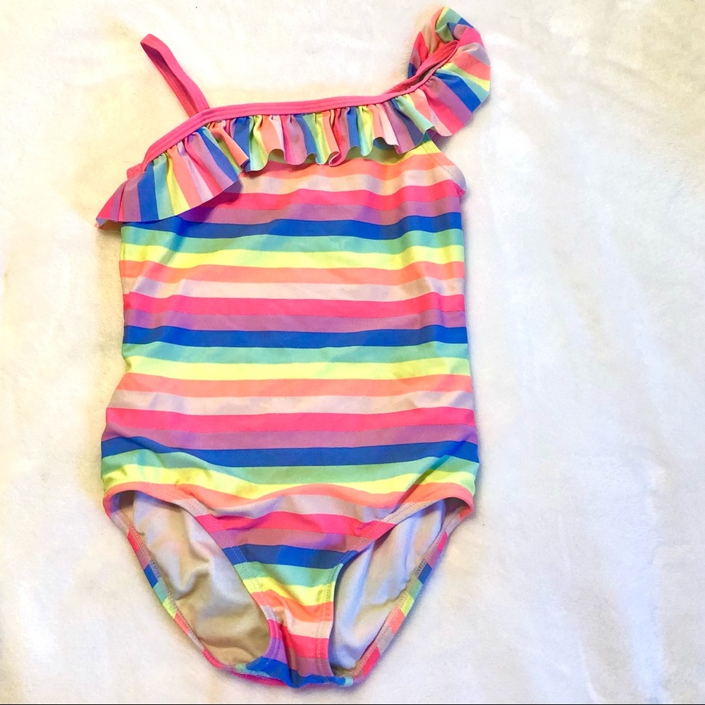Carter’s Rainbow Ruffle Swimsuit, size 7 - Picture 2 of 5